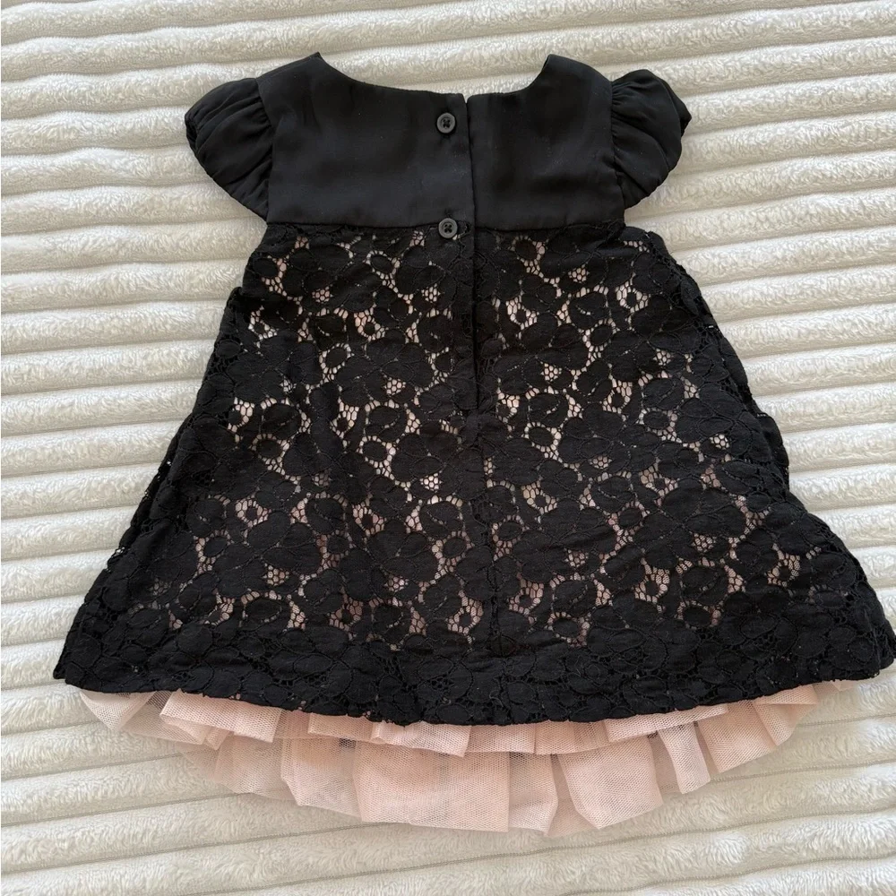 GAP Black Lace Kids Dress with Pink Underskirt